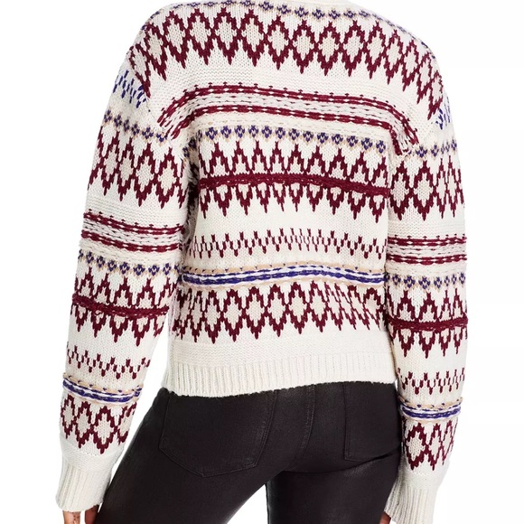 Rag & Bone sz S Willow Fair Isle Merino Wool Cardigan in Ivory Multi - Picture 11 of 16